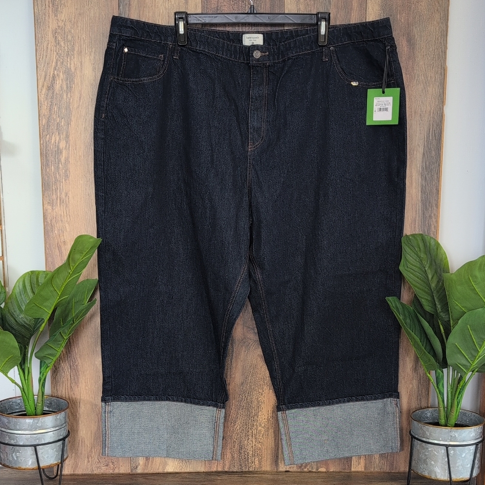 Kate Spade Women's Plus Size Medium Wash Crop Capri Jeans NWT      -6